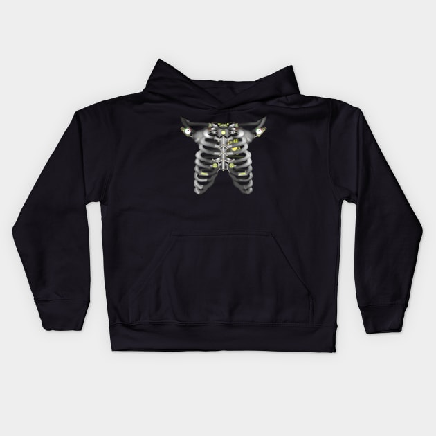 Machine Skeleton (Yellow Variant) Kids Hoodie by NGM